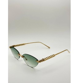 Frameless cat-eye style...