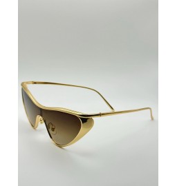 Cat-eye wing-shaped gold...