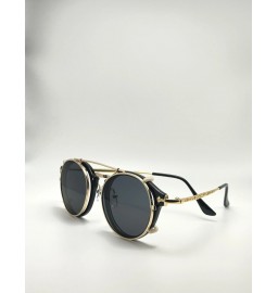 Double-ring black and gold...