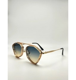 Retro snakeskin gold-framed...